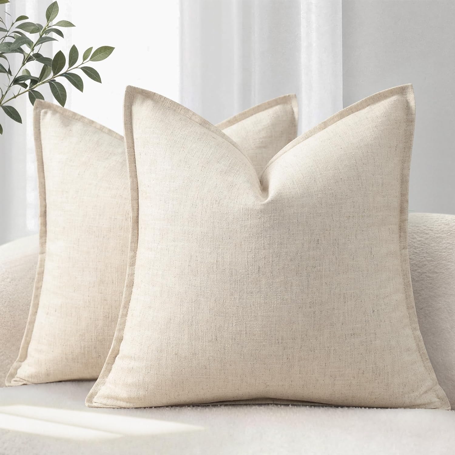 Natural Linen Cushion Covers (Pair)